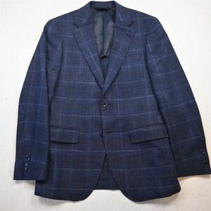 Jose Luis 38R Blue Plaid Cerruti Wool Silk Mens Blazer Suit Jacket Sport Coat